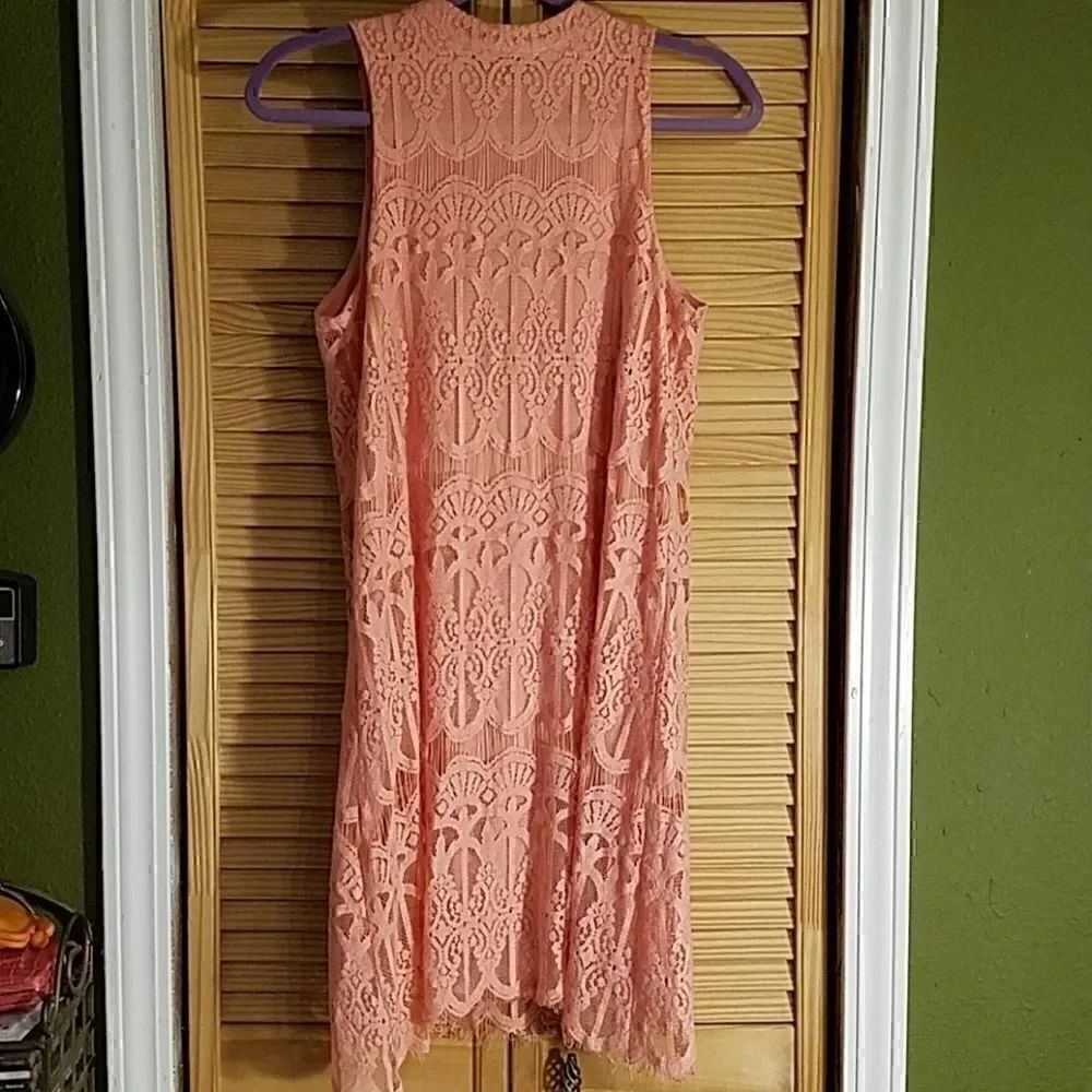 Love Fire Juniors M Lace Shift Dress pastel pink